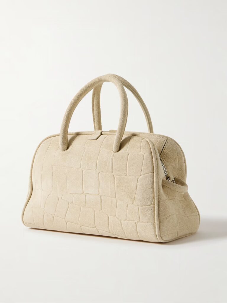 The Turismo Small Croc-Effect Suede Tote Full Size Image 4