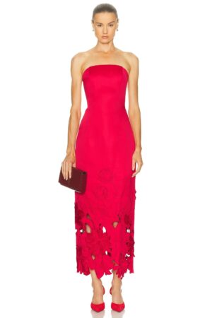 LEO LIN Zayna Applique Bustier Maxi Dress