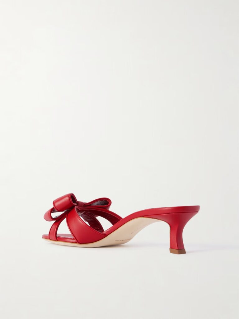 Cafredda 50 Bow-Embellished Leather Sandals Full Size Image 2