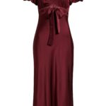 Puff Sleeve Lace Trim Maxi Dress Thumbnail 3