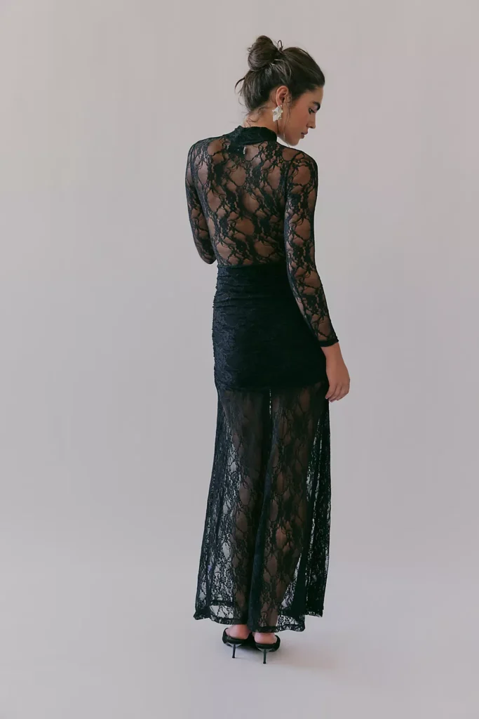 Drop Waist Lace Maxi Dress Full Size Image 4