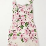 Appliquéd Floral-Print Cotton-Blend Bouclé Mini Dress Thumbnail 3