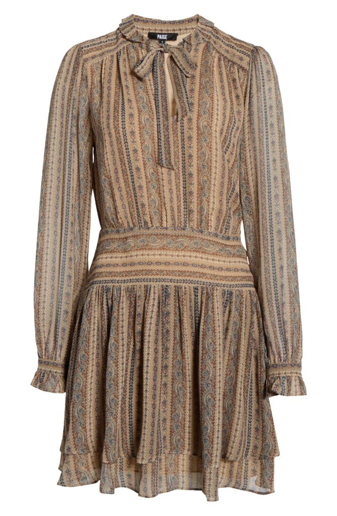 Nantes Mixed Print Long Sleeve Silk Chiffon Dress Full Size Image 4