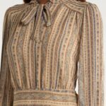 Nantes Mixed Print Long Sleeve Silk Chiffon Dress Thumbnail 6