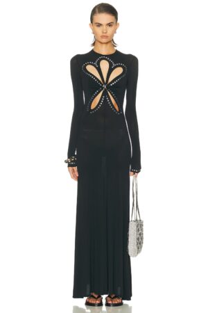 PACO RABANNE Flower Cut Out Long Dress
