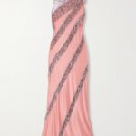 Fringed Chainmail-embellished Satin-jersey Maxi Dress Thumbnail 4