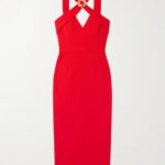Cameron Embellished Crepe Midi Dress Thumbnail 3
