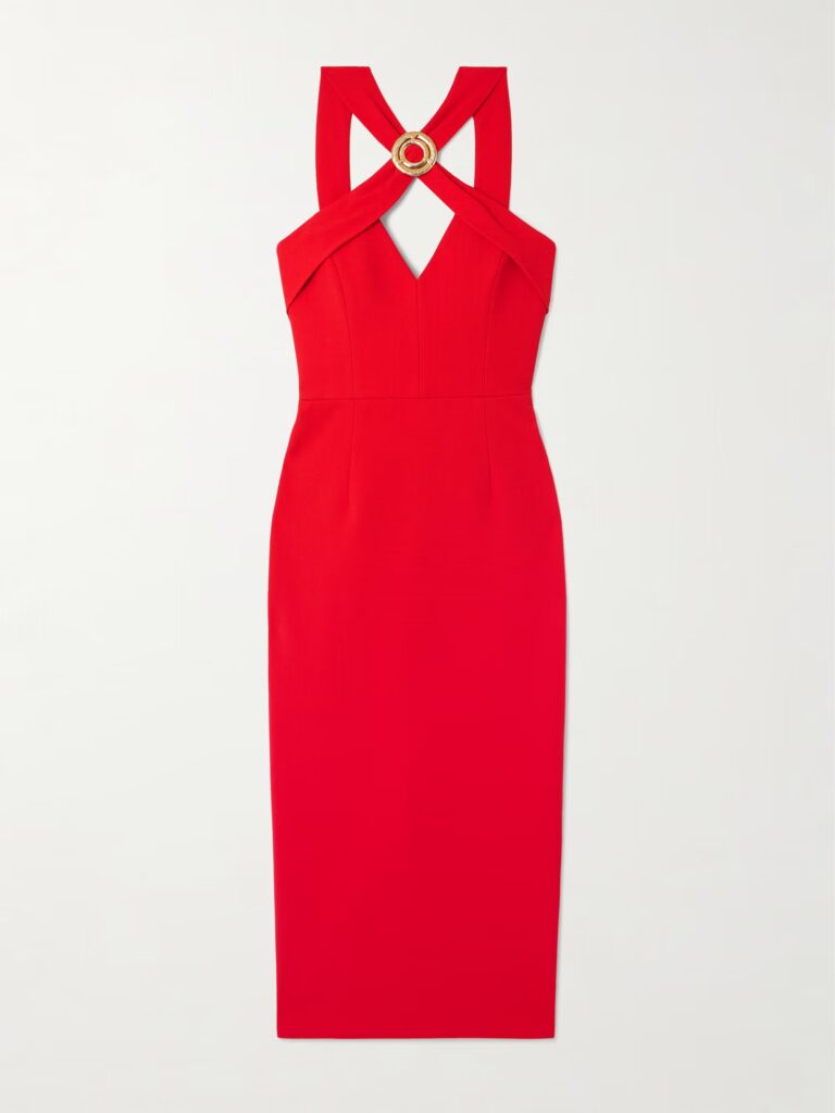 Cameron Embellished Crepe Midi Dress Full Size Image 3