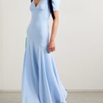 Velvet Bow-Embellished Silk-Crepe Gown Thumbnail 1