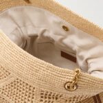 Jamie Leather-Trimmed Raffia Tote Thumbnail 4