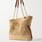 Jamie Leather-Trimmed Raffia Tote Thumbnail 5