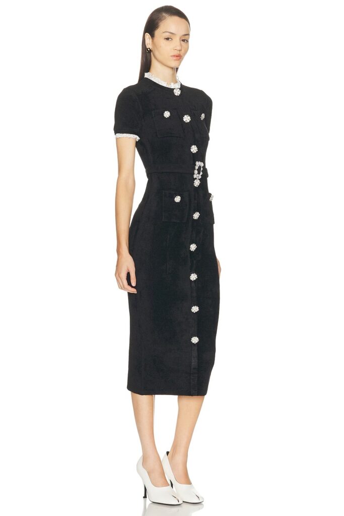 Chenille Knit Midi Dress Full Size Image 3