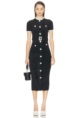 SELF-PORTRAIT Chenille Knit Midi Dress
