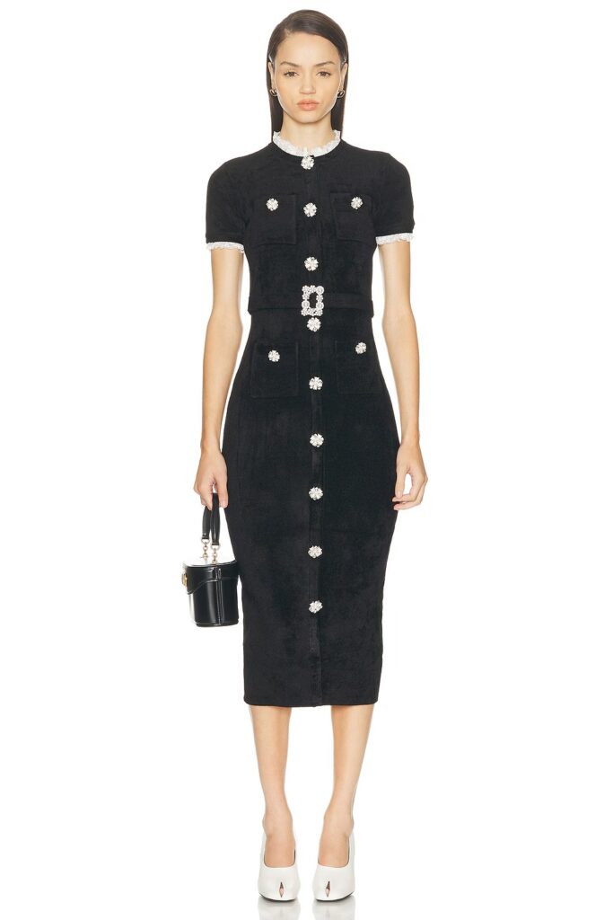 Chenille Knit Midi Dress Full Size Image 1