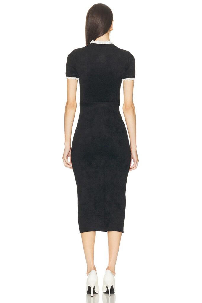 Chenille Knit Midi Dress Full Size Image 2