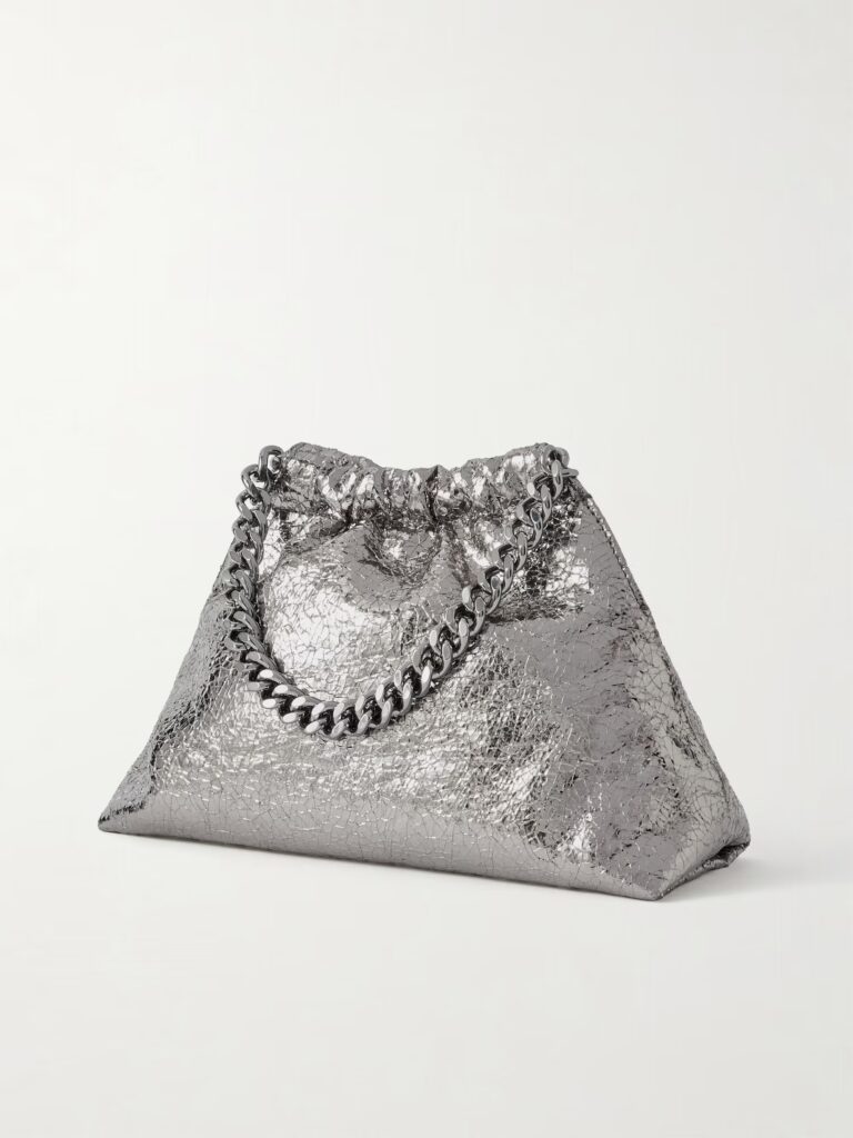 Falabella Mini Metallic Cracked Vegan Shoulder Bag Full Size Image 4