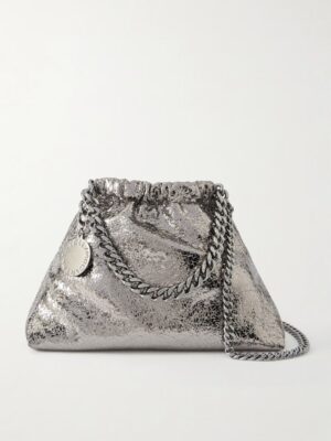STELLA MCCARTNEY Falabella Mini Metallic Cracked Vegan Shoulder Bag