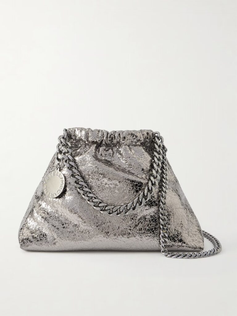 Falabella Mini Metallic Cracked Vegan Shoulder Bag Full Size Image 1