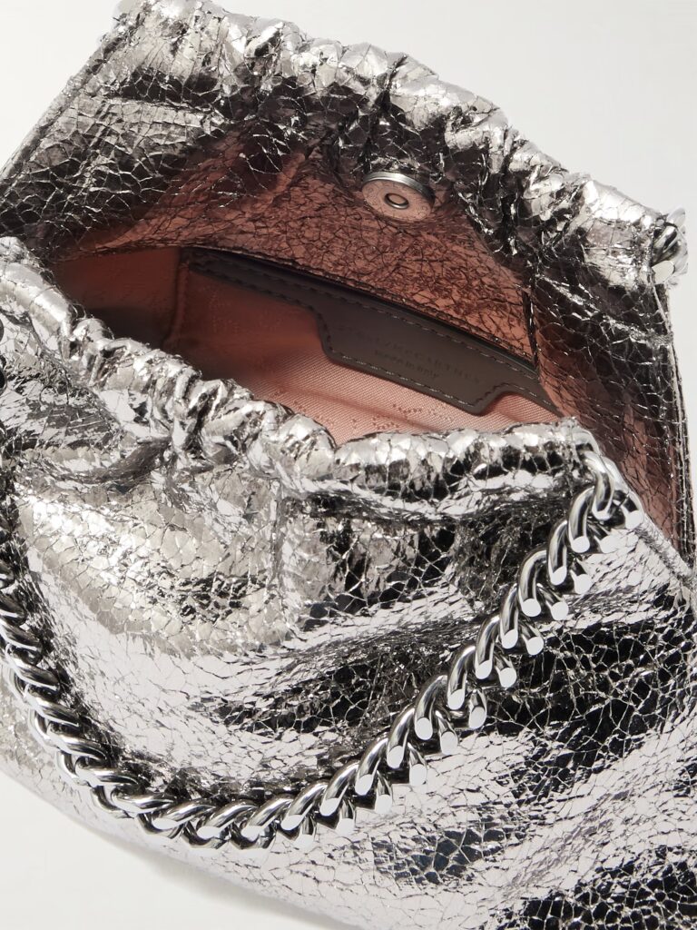 Falabella Mini Metallic Cracked Vegan Shoulder Bag Full Size Image 2