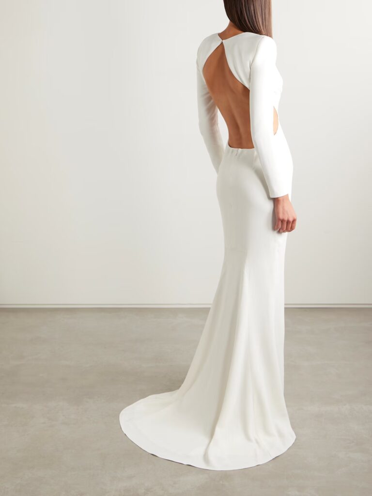 Open-back Crepe Gown Full Size Image 3