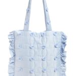Lindy Rosette Embellished Quilted Tote Bag Thumbnail 1