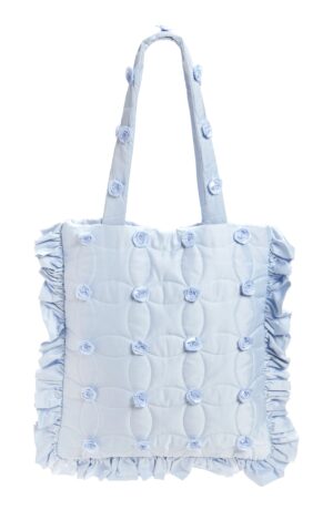 TANNER FLETCHER Lindy Rosette Embellished Quilted Tote Bag
