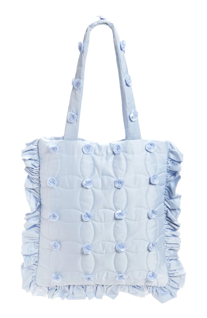 Lindy Rosette Embellished Quilted Tote Bag Full Size Image 1
