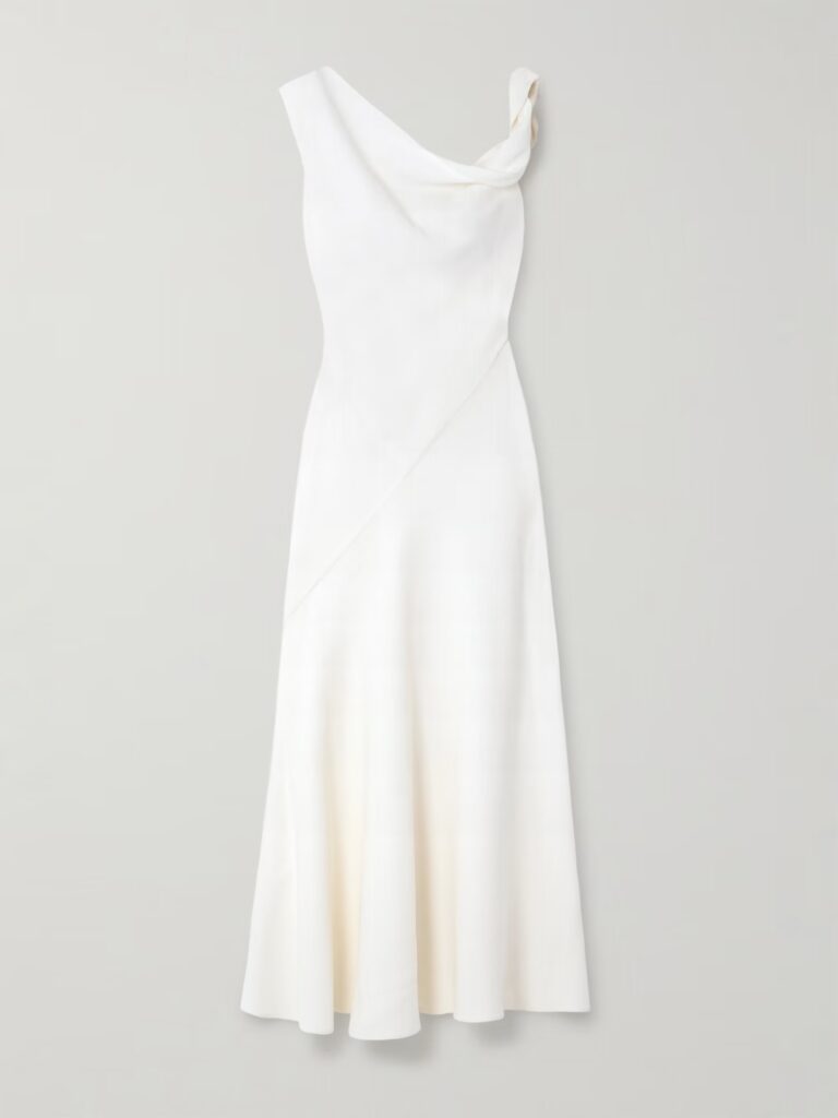 Violetta Asymmetric Paneled Silk-Crepe Gown Full Size Image 2