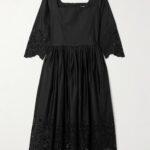 Amalia Pleated Broderie Anglaise Cotton-Poplin Midi Dress Thumbnail 2