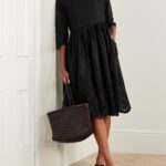 Amalia Pleated Broderie Anglaise Cotton-Poplin Midi Dress Thumbnail 1