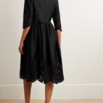 Amalia Pleated Broderie Anglaise Cotton-Poplin Midi Dress Thumbnail 3