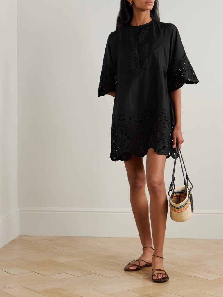 Rachel Broderie Anglaise Cotton-poplin Kaftan Full Size Image 1