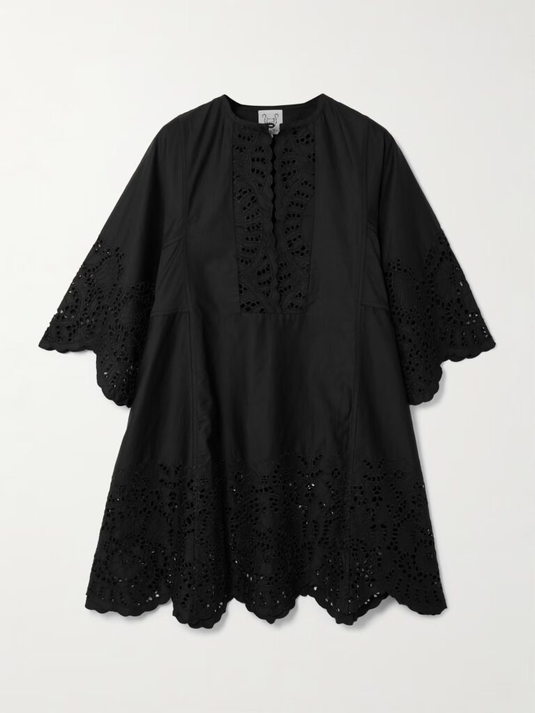 Rachel Broderie Anglaise Cotton-poplin Kaftan Full Size Image 4