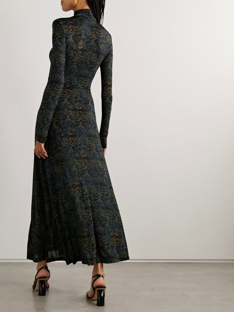 Koa Ruched Printed Stretch-jersey Turtleneck Maxi Dress Full Size Image 3