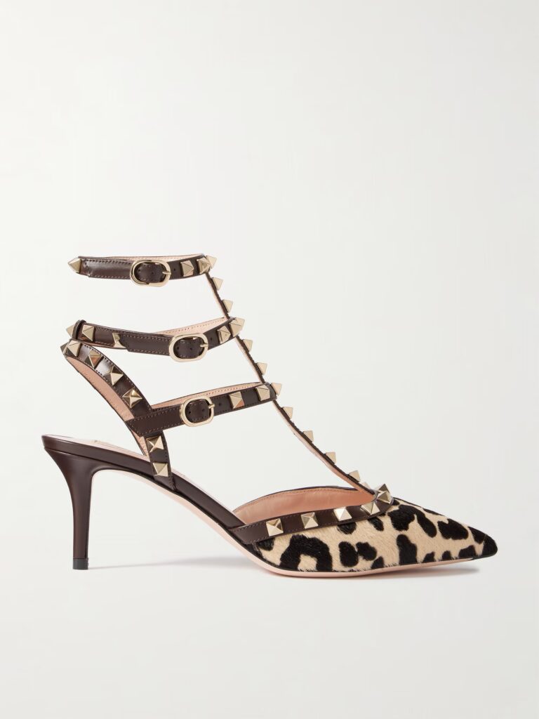 Rockstud 65 Leopard-Print Calf Hair Pumps Full Size Image 1