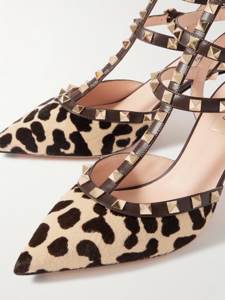 Rockstud 65 Leopard-Print Calf Hair Pumps Full Size Image 4
