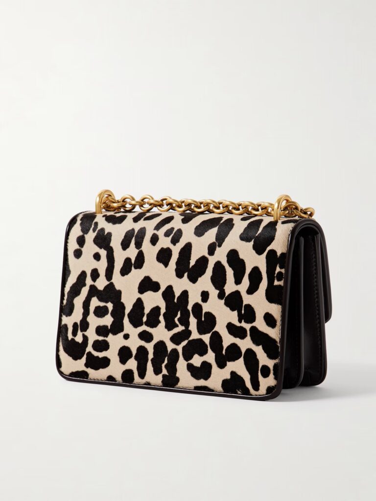 Vain Leopard-Print Calf Hair Shoulder Bag Full Size Image 3