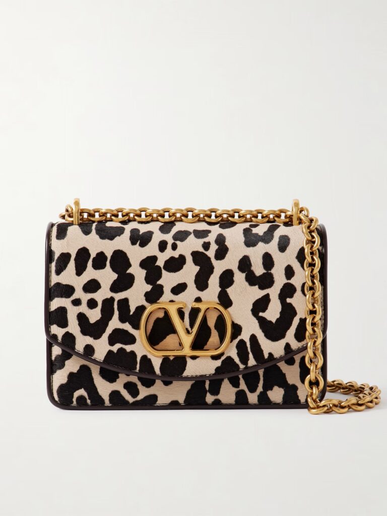 Vain Leopard-Print Calf Hair Shoulder Bag Full Size Image 1