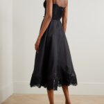 Hypnotic Picnic Belted Lace-Trimmed Linen and Silk-Blend Midi Dress Thumbnail 2
