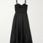 Hypnotic Picnic Belted Lace-Trimmed Linen and Silk-Blend Midi Dress Thumbnail 3