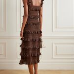 Ruffled Tiered Pointelle-Knit Midi Dress Thumbnail 4
