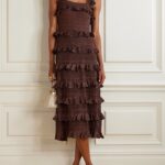 Ruffled Tiered Pointelle-Knit Midi Dress Thumbnail 1