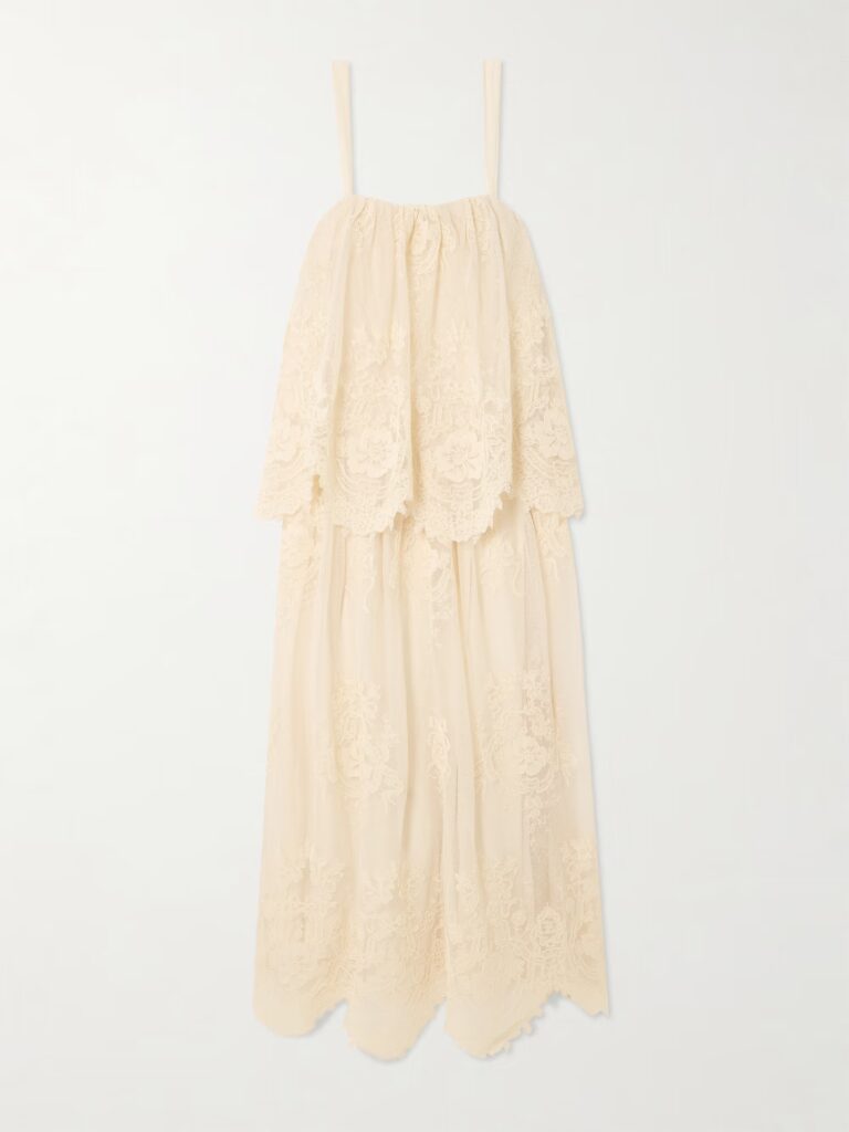 Tiered Lace Midi Dress Full Size Image 4