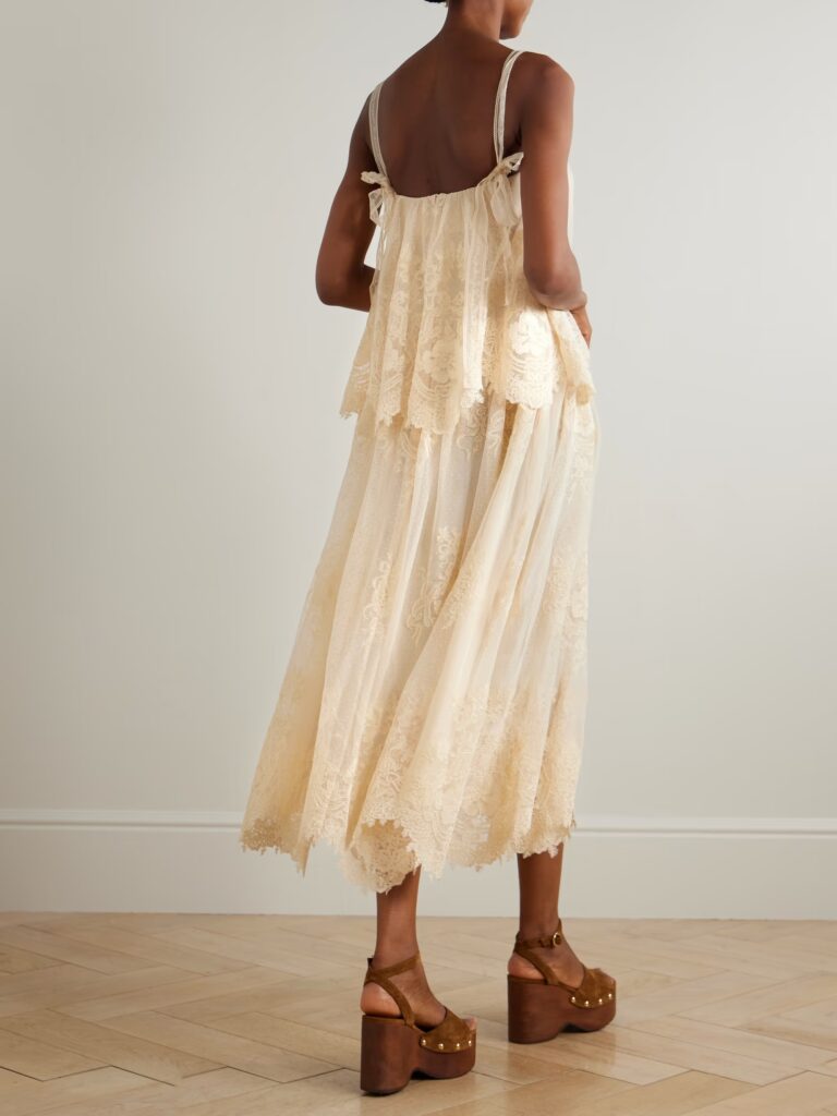 Tiered Lace Midi Dress Full Size Image 2