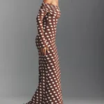 Long-Sleeve Off-The-Shoulder Mesh Maxi Dress Thumbnail 2