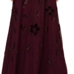 Beaded Floral Velvet Gown Thumbnail 2