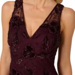 Beaded Floral Velvet Gown Thumbnail 3
