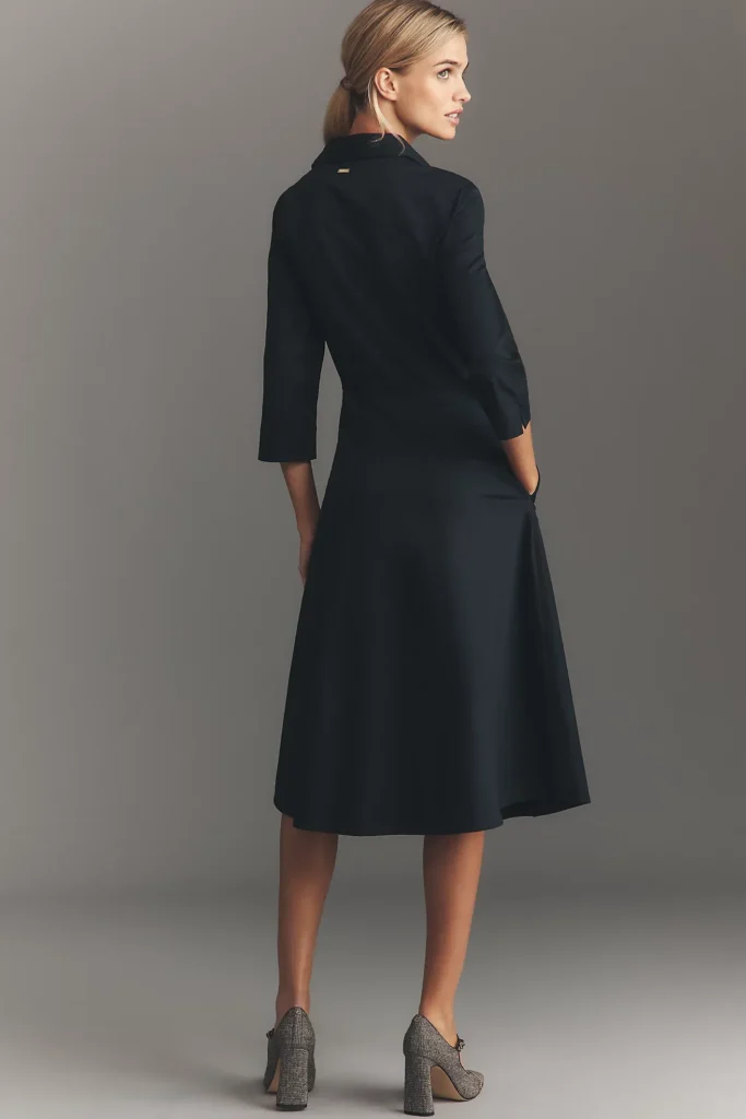 Saffron Fit & Flare Midi Shirt Dress Full Size Image 4
