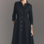 Saffron Fit & Flare Midi Shirt Dress Thumbnail 1