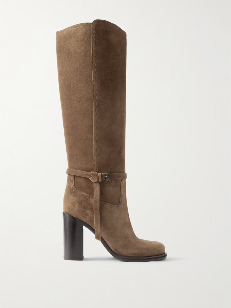 Suede Knee Boots Full Size Image 1